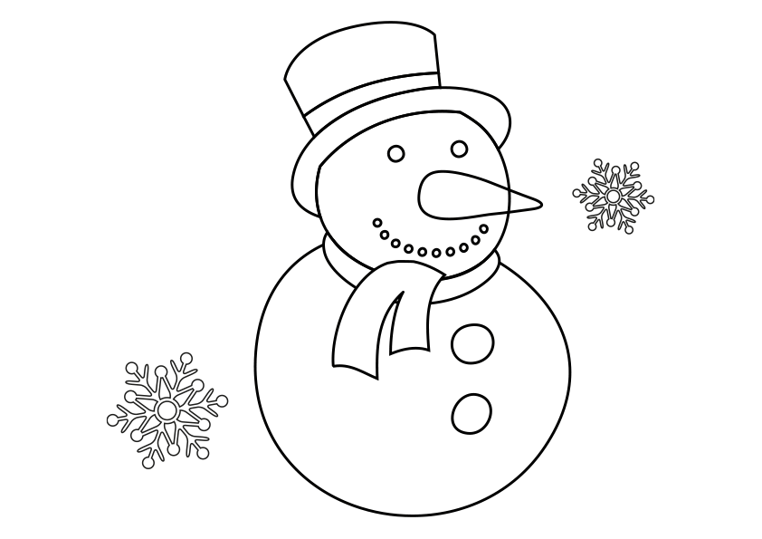Dibujo de Navidad para colorear un de nieve