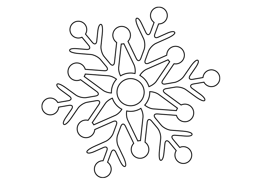 Dibujo para colorear una estrella de nieve de Navidad