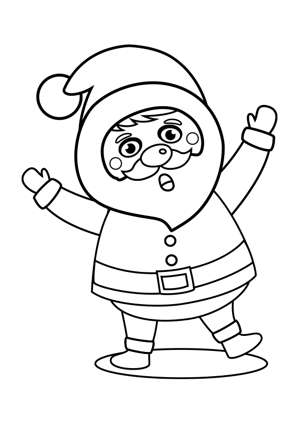 Dibujo infantil de Navidad para colorear a Papá Noel