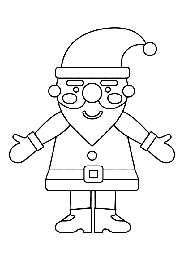 Dibujos de Navidad. Dibujo de Papá Noel para colorear. Dibujo de Santa Claus para colorear. Dibujo de Viejito Pascuero para colorear. Dibujo de San Nicolás para colorear