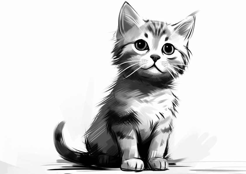 Imagen de un dibujo artístico de un gato