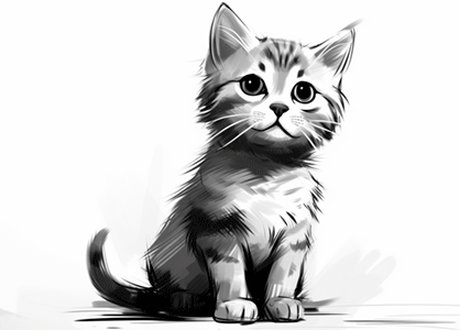 Imagen dibujo artístico de un gato