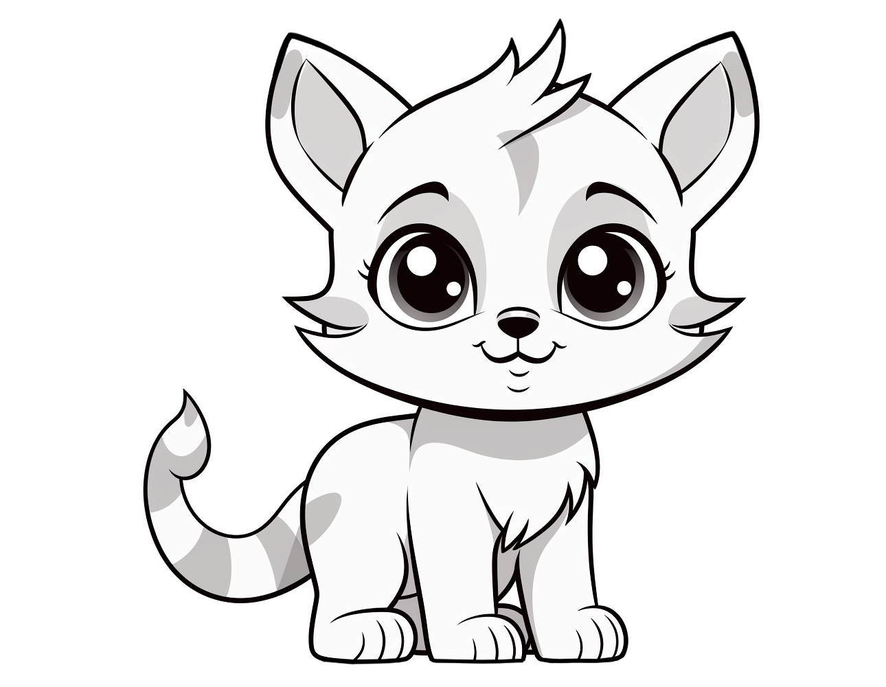 Imagen de un dibujo de una linda gatita