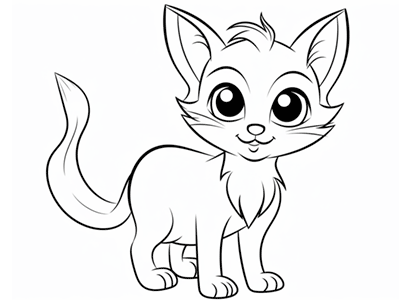 Imagen de una gatita de dibujos animados