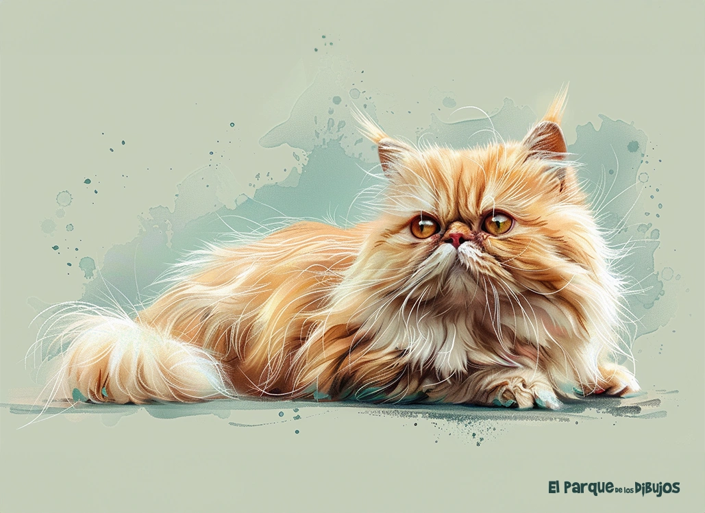 Imagen ilustración de un gato persa