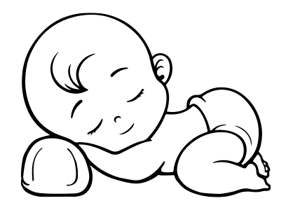 Dibujo de un bebé durmiendo