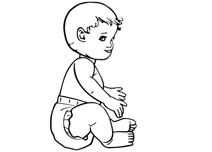 Dibujo de un bebé sentado