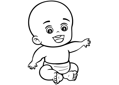 Dibujos de bebés para colorear. Dibujo de un bebé sin pelo