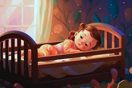 Imagen para descargar gratis de un bebé durmiendo en su cuna