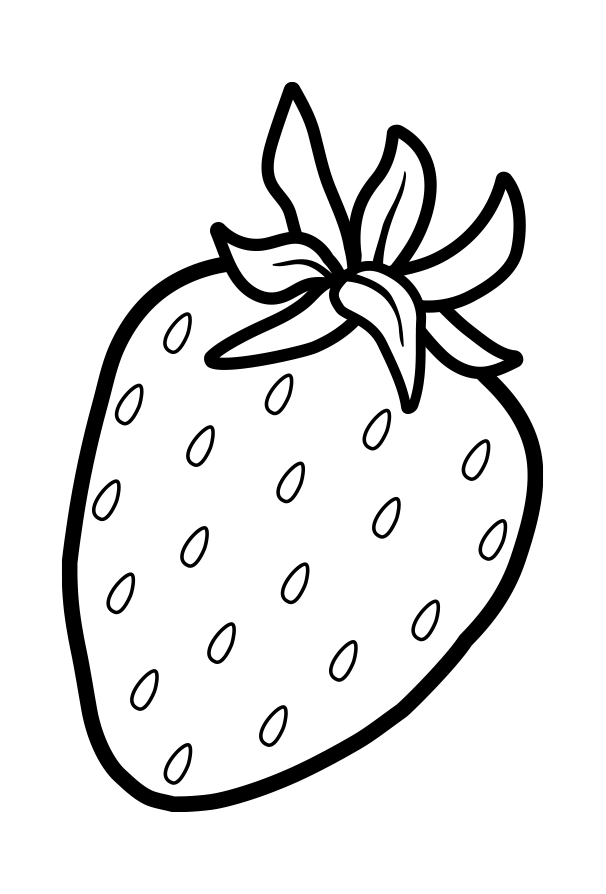  Dibujo de una fresa, dibujo sencillo de una fresa para colorear