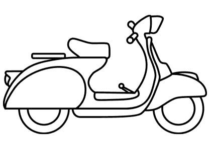 Silueta de una moto Vespa para aprender a dibujar.