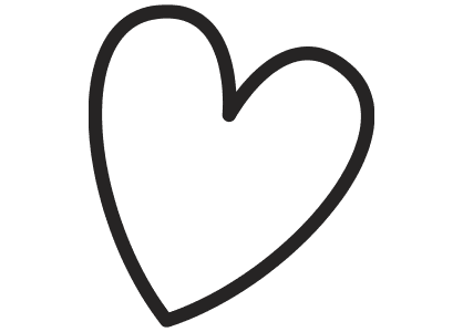 Dibujo muy sencillo con la forma de una corazón