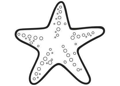 Dibujo con la forma de una estrella de mar