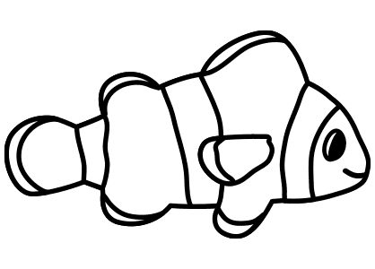 Dibujos fáciles para niños. Dibujo de un pez payaso.