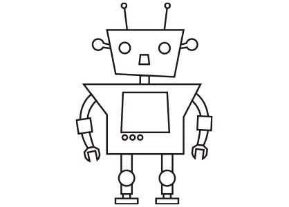 Dibujos fáciles para niños. Dibujo de un robot muy sencillo.