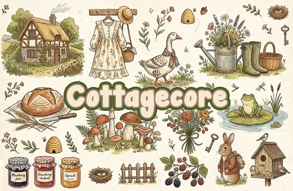 Colección de dibujos estética Cottagecore Colección de dibujos estética Cottagecore