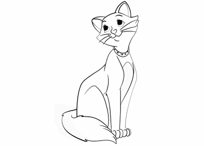 Dibujo de la gata Duquesa de Los Aristogatos para colorear