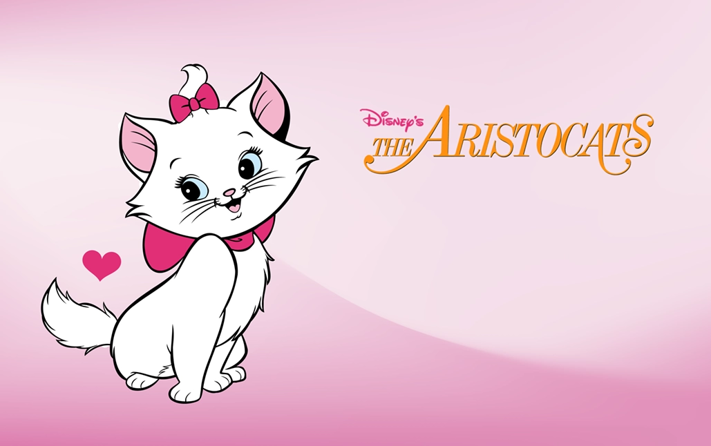 Dibujo para niñas de la gatita Marie de la película de Disney Los Aristogatos