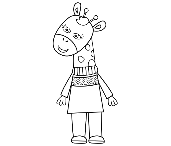 Dibujo para colorear infantil de una jirafa