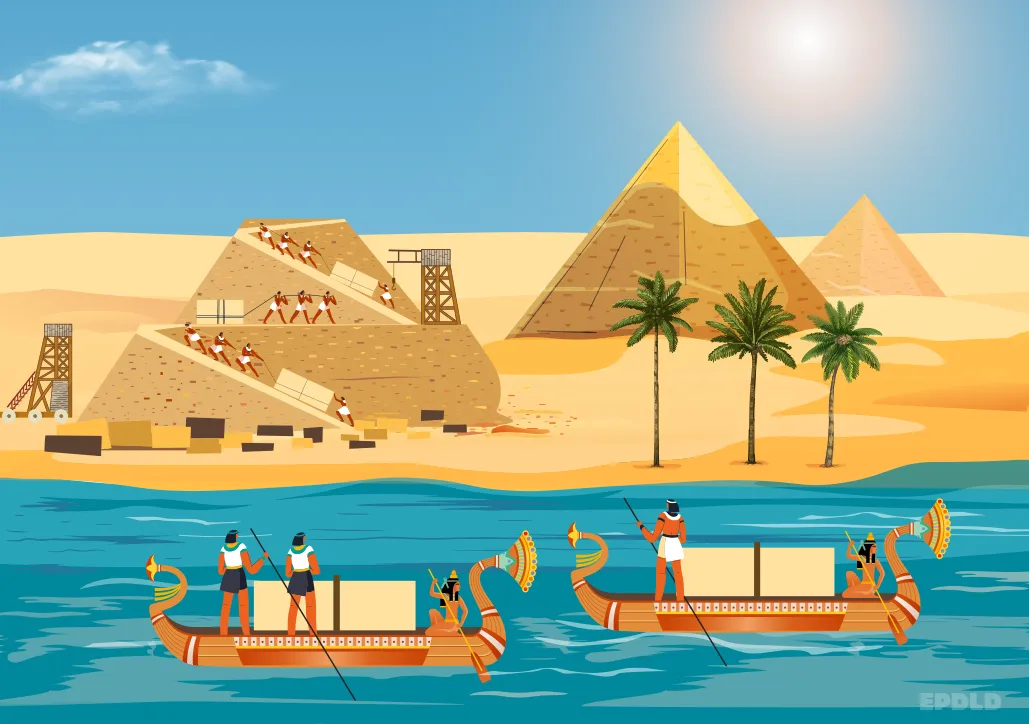 La construcción de las pirámides en el Antiguo Egipto. Historia de la  evolución humana