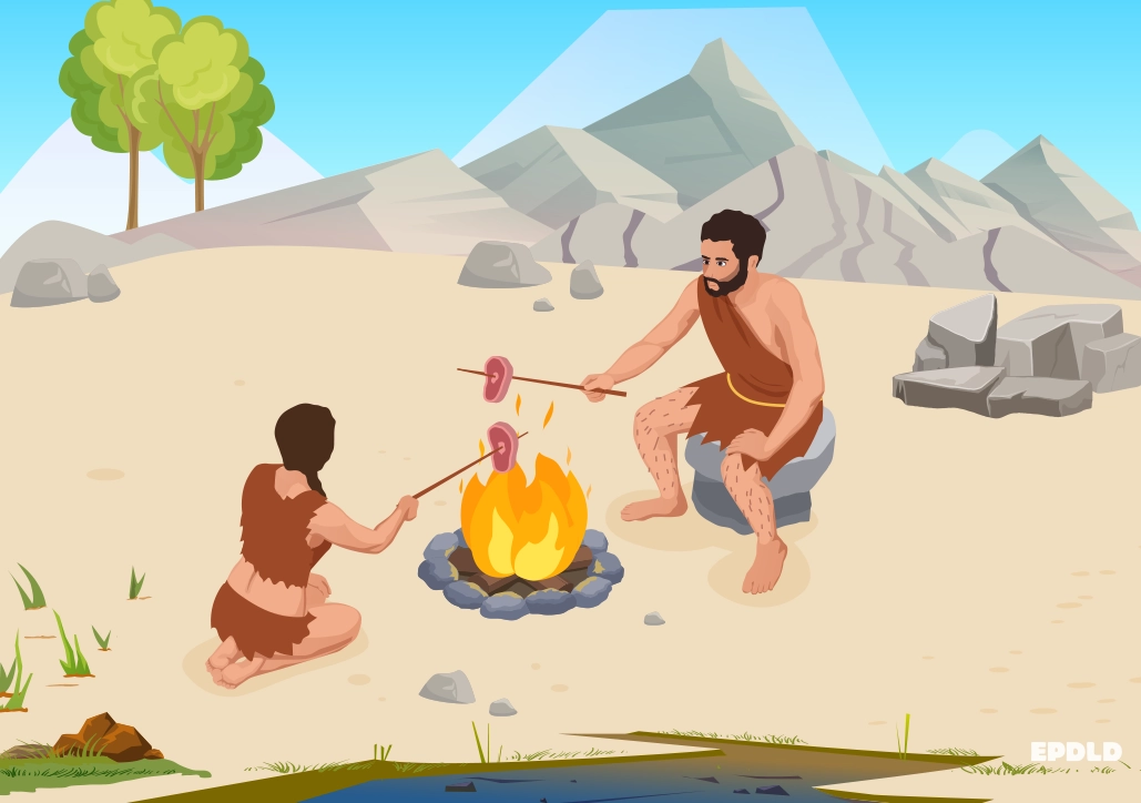Los hombres prehistóricos aprendieron a calentar los alimentos.