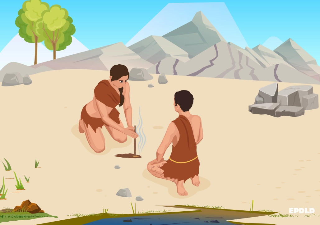 Los hombres prehistóricos aprendieron a utilizar el fuego.