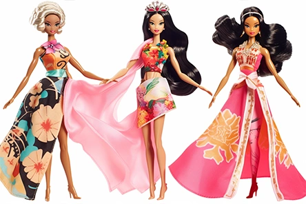 Image of Barbie dolls from exotic countries