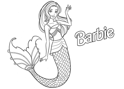 Barbie Mermaid Coloring Image