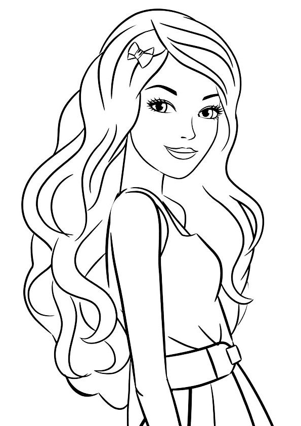 Barbie posing coloring page