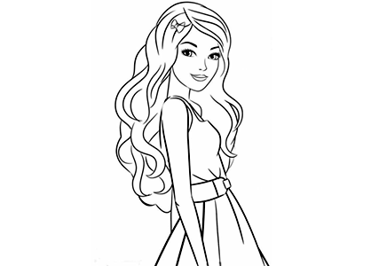 Barbie posing coloring page