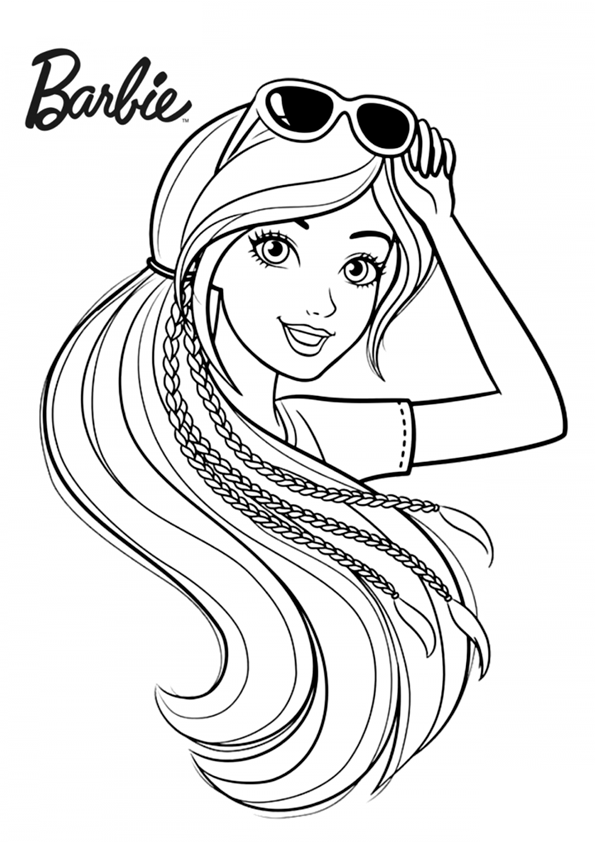 Barbie with logo coloring page.