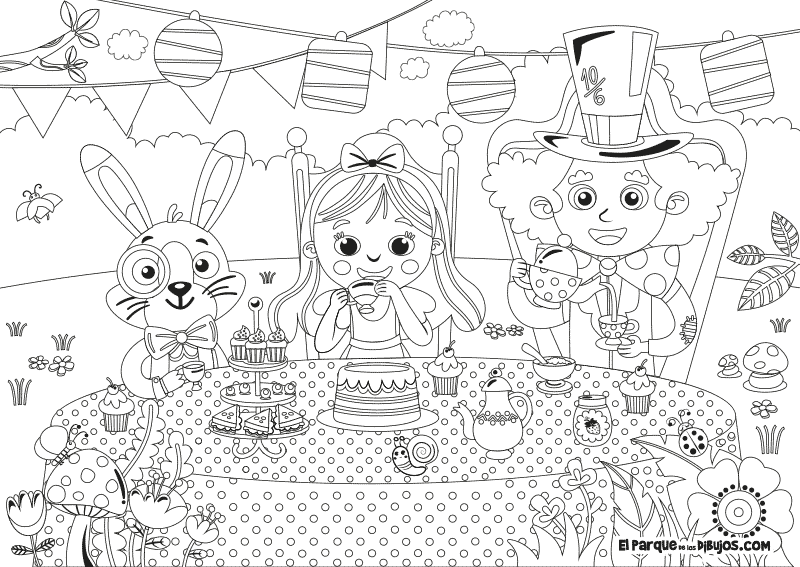 Alice in Wonderland coloring page