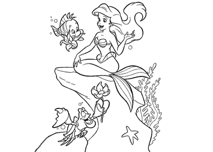 Disney's Little Mermaid coloring page.