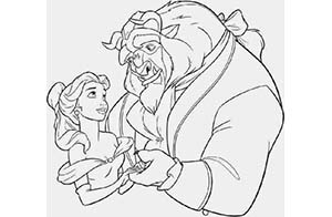 Beauty and the Beast Disney classics coloring page