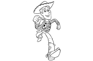 Toy Story Disney Pixar coloring page cowboy Buddy running