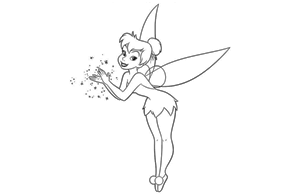 Disney Fairies coloring pages, Tinkerbell with magical fairy dust