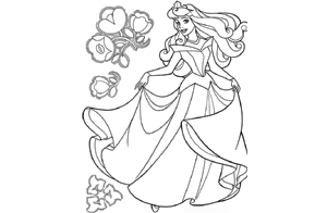 Classic Disney Princesses coloring page, Aurora from the Disney movie Sleeping Beauty