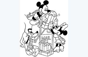 Disney classics coloring pages, Mickey, Minnie and Pluto