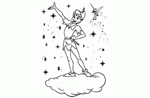 Disney Fairies coloring pages, Tinkerbell and Peter Pan coloring page