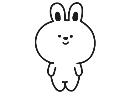 An adorable Kawaii rabbit coloring page.