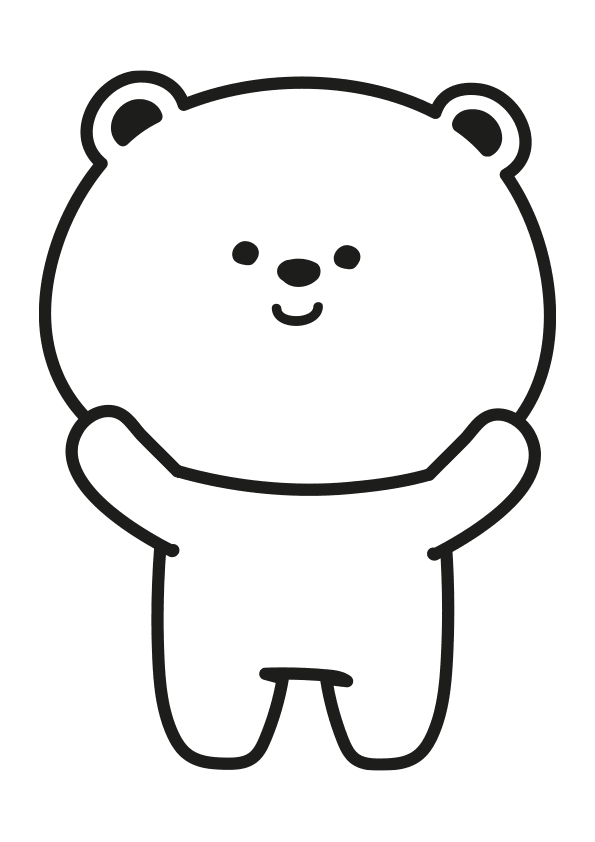 A kawaii teddy bear coloring page. Adorable Kawaii drawing of a teddy bear.