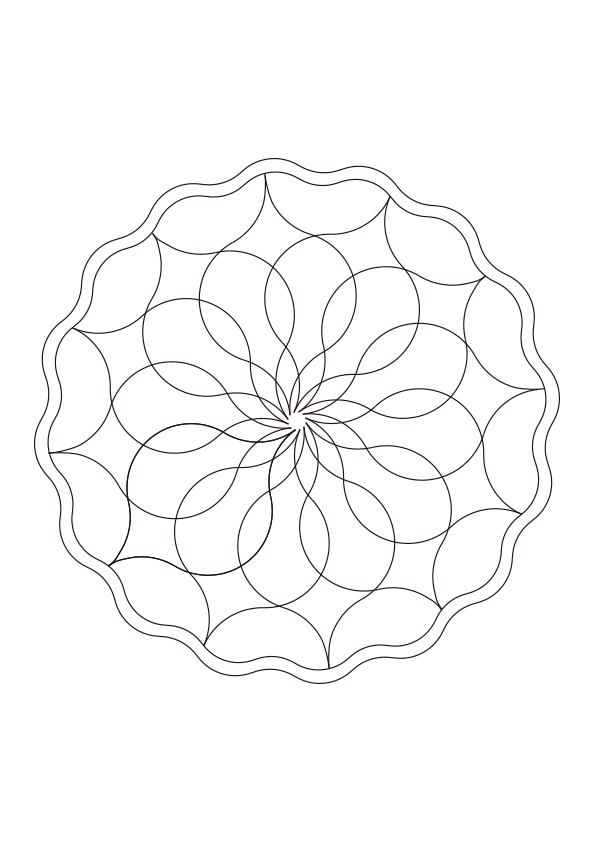 Simple geometric Mandala to color