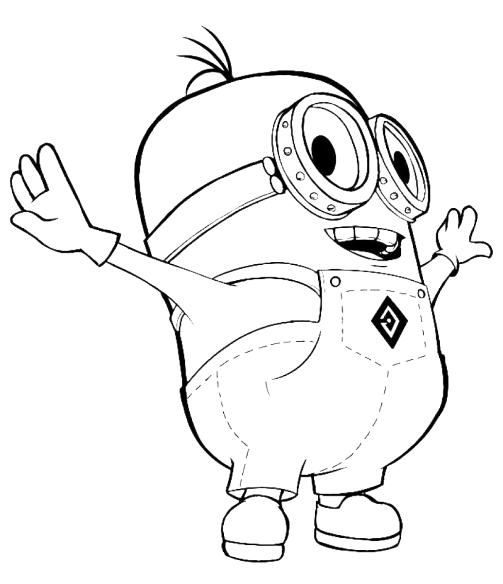Print and color this drawing of Dave from the movies The Minions