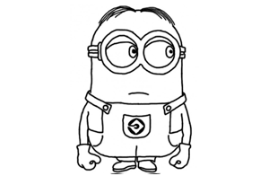 Minions coloring page nº 2. Dave from Minions coloring page.