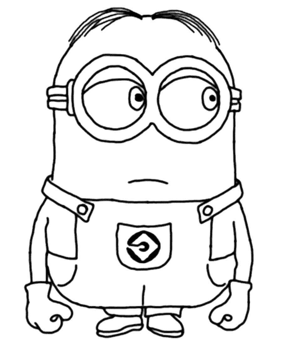 Print and color a drawing of the character Dave from the movie The Minions.
