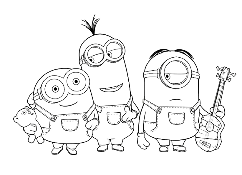 Protagonists of Minions movies coloring page