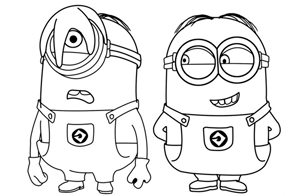 Stuart and Dave from Minions coloring page