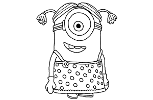 Stuart character from Minions coloring page