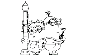 Tim and Jerry from Minions coloring page