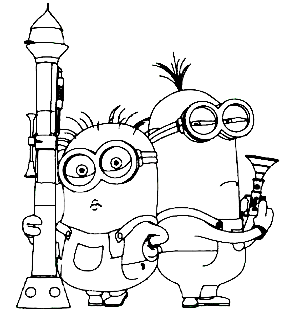 Tim and Jerry Minions coloring page